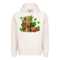 Pale Pink st patrick's day cow family Premium Hoodie - RanaPortraitStore