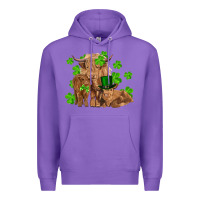 Purple st patrick's day cow family Premium Hoodie - RanaPortraitStore