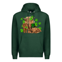 Sports Green st patrick's day cow family Premium Hoodie - RanaPortraitStore