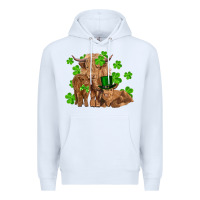 White st patrick's day cow family Premium Hoodie - RanaPortraitStore