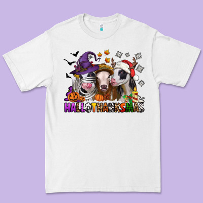 Happy Hallothanksmas Heifers Premium Tee Designed By Nancycooperartshop