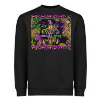 Black mardi gras fleur de lis Heavyweight Sweatshirt - CowGirlArtShop