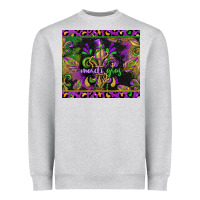 Heather Grey mardi gras fleur de lis Heavyweight Sweatshirt - CowGirlArtShop