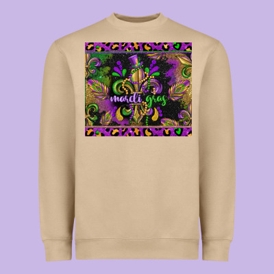 Mardi Gras Fleur De Lis Heavyweight Sweatshirt Designed By Cowgirlartshop