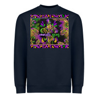 Navy mardi gras fleur de lis Heavyweight Sweatshirt - CowGirlArtShop