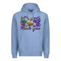 Colony Blue Peace love crawfish Mardi Gras skeleton hand Premium Hoodie - FaDigitalArtStudio