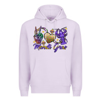 Lilac Peace love crawfish Mardi Gras skeleton hand Premium Hoodie - FaDigitalArtStudio
