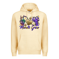 Pina Colada Peace love crawfish Mardi Gras skeleton hand Premium Hoodie - FaDigitalArtStudio