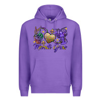 Purple Peace love crawfish Mardi Gras skeleton hand Premium Hoodie - FaDigitalArtStudio