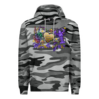 Slate Camo Peace love crawfish Mardi Gras skeleton hand Premium Hoodie - FaDigitalArtStudio