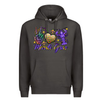 Smoke Peace love crawfish Mardi Gras skeleton hand Premium Hoodie - FaDigitalArtStudio