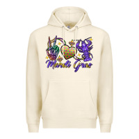 Tofu Peace love crawfish Mardi Gras skeleton hand Premium Hoodie - FaDigitalArtStudio