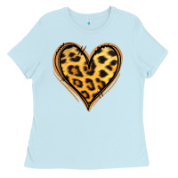 Baby Blue gold glitter leopard heart Ladies Tee - Jasminsmagicworld