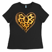 Black gold glitter leopard heart Ladies Tee - Jasminsmagicworld