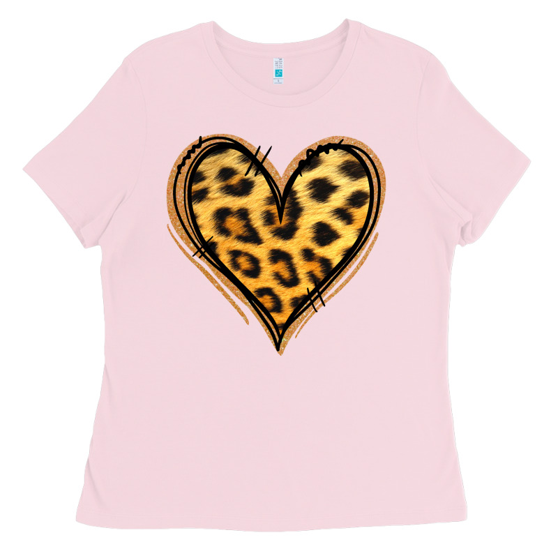 Gold Glitter Leopard Heart Ladies Tee by Jasminsmagicworld | Teevron