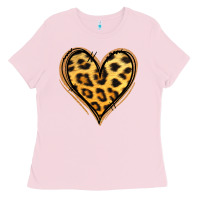 Bubblegum Pink gold glitter leopard heart Ladies Tee - Jasminsmagicworld