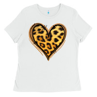 White gold glitter leopard heart Ladies Tee - Jasminsmagicworld