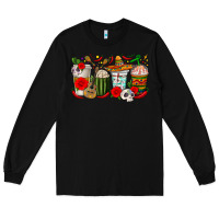 Black Hispanic Heritage Month Coffee Cups Long Sleeve Tee - texasbilliewilder