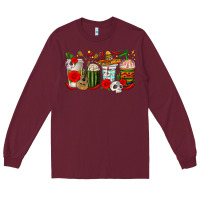 Burgundy Hispanic Heritage Month Coffee Cups Long Sleeve Tee - texasbilliewilder