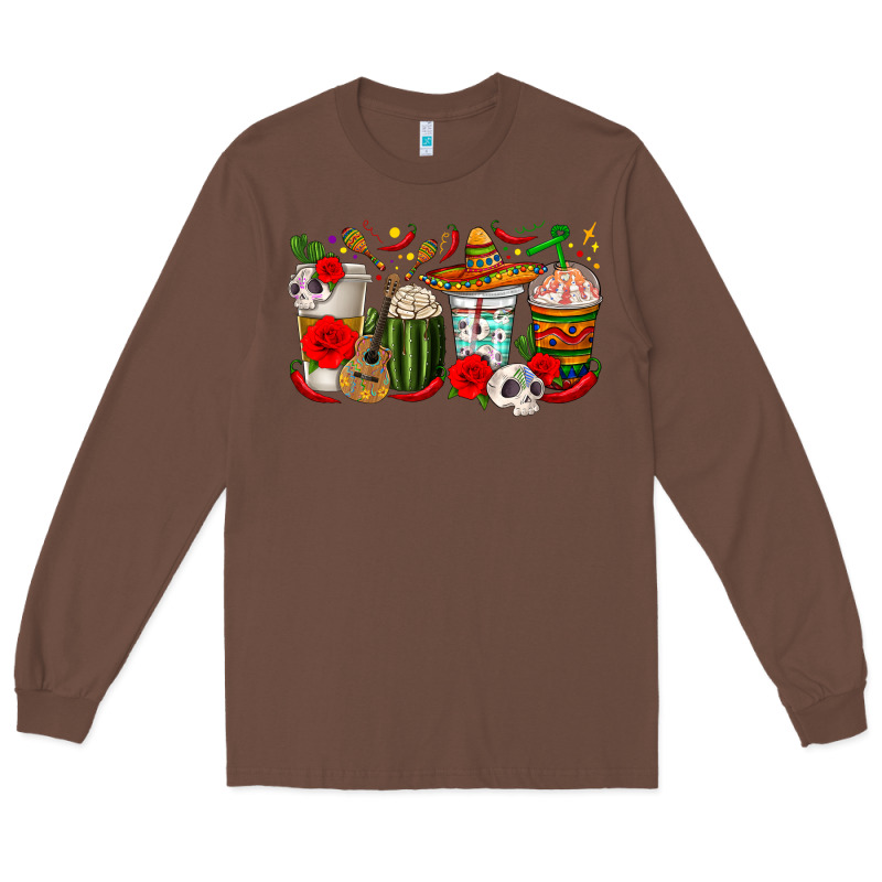Hispanic Heritage Month Coffee Cups Long Sleeve Tee by texasbilliewilder | Teevron