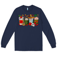 Navy Hispanic Heritage Month Coffee Cups Long Sleeve Tee - texasbilliewilder