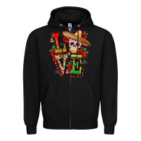 Black Cinco de mayo love Zipper Hoodie - FaDigitalArtStudio