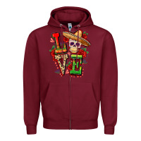 Burgundy Cinco de mayo love Zipper Hoodie - FaDigitalArtStudio