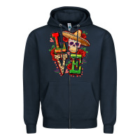 Navy Cinco de mayo love Zipper Hoodie - FaDigitalArtStudio