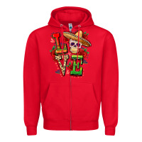 Red Cinco de mayo love Zipper Hoodie - FaDigitalArtStudio