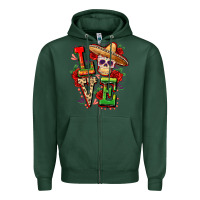 Sports Green Cinco de mayo love Zipper Hoodie - FaDigitalArtStudio
