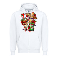White Cinco de mayo love Zipper Hoodie - FaDigitalArtStudio
