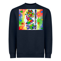 Navy peace love understand Heavyweight Sweatshirt - CowGirlArtShop