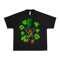 Black st. patrick's day lucky dachshund puppy Urban Heavy Tee - RanaPortraitStore