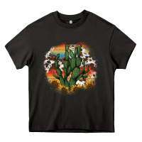 Asphalt cowhide aztec sunflowers cactus Heavy Core Tee - AdoDesignShop