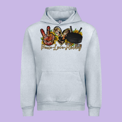 Peace Love Hockey Urban Hoodie Designed By Racoondesign