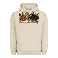 Pigment French Oak peace love hockey Urban Hoodie - RacoonDesign