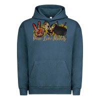 Pigment Midnight Navy peace love hockey Urban Hoodie - RacoonDesign