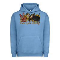 Pigment Pebble Blue peace love hockey Urban Hoodie - RacoonDesign
