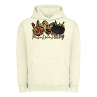 Pigment Pistachio peace love hockey Urban Hoodie - RacoonDesign