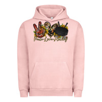 Pigment Salmon peace love hockey Urban Hoodie - RacoonDesign