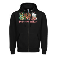 Black Easter Day Peace love Easter Zipper Hoodie - OliviaCreatesArt