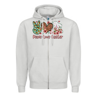Dove Grey Easter Day Peace love Easter Zipper Hoodie - OliviaCreatesArt