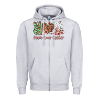 Heather Grey Easter Day Peace love Easter Zipper Hoodie - OliviaCreatesArt