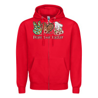 Red Easter Day Peace love Easter Zipper Hoodie - OliviaCreatesArt