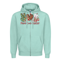 Seafoam Easter Day Peace love Easter Zipper Hoodie - OliviaCreatesArt