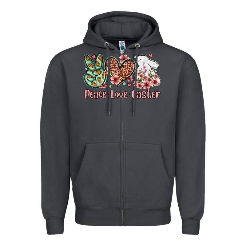 Easter Day Peace Love Easter Zipper Hoodie by OliviaCreatesArt | Teevron