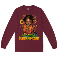 Burgundy feeling blacknificent Long Sleeve Tee - NancyCooperArtShop