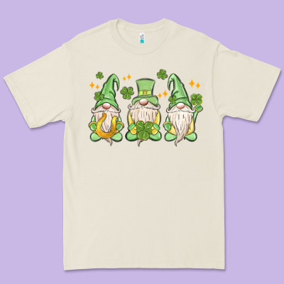 St. Patrick's Day Gnomes Premium Tee Designed By Maliassmallbusiness