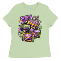 Matcha mardi gras cassette tapes Ladies Tee - MaliasSmallBusiness