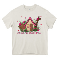 Cream church is my happy place Heavy Core Tee - MaliasSmallBusiness